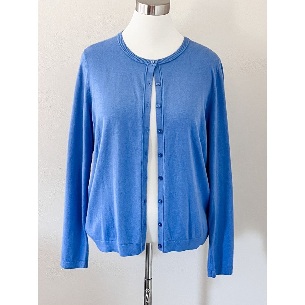 Talbots Charming Cardigan Biscayne Blue Sz XL